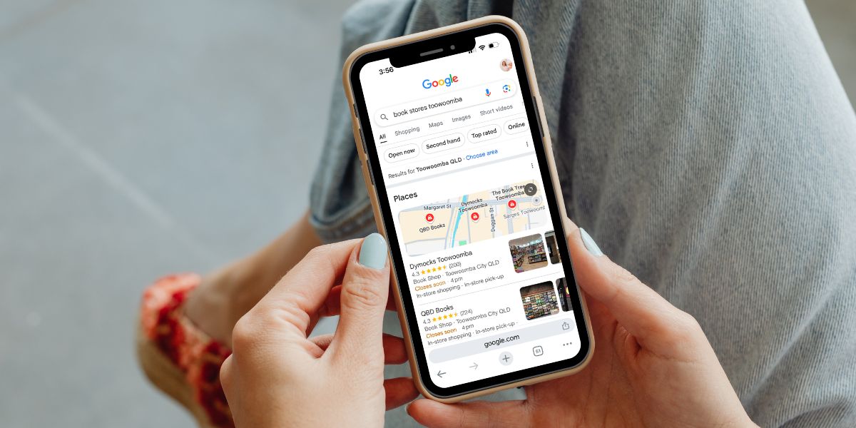 Google Business Profile listing on mobile phone