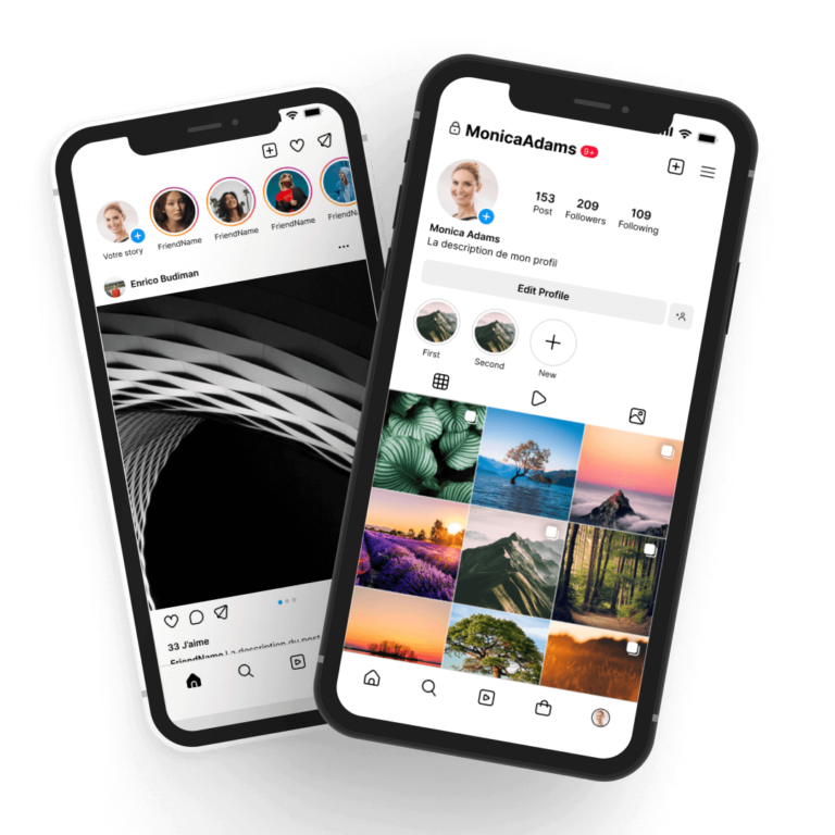 Mobile Phone with Instagram on screen